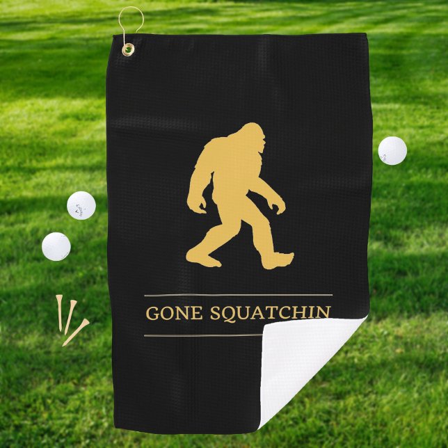 Funny Big Foot Gone Squatchin Sasquatch Golf Towel (Creator Uploaded)