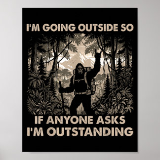Funny Big Foot Hiking Dad Joke Outstanding Poster