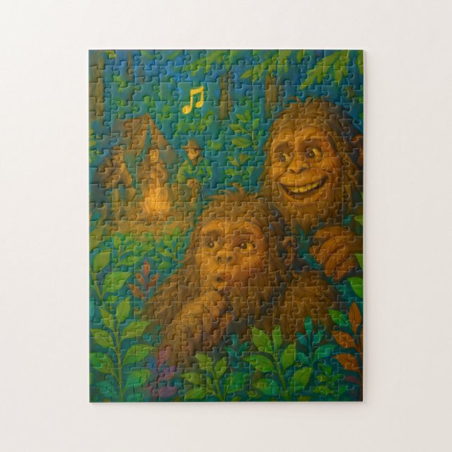 Funny Big Foot Noises in Woods Fantasy Art Jigsaw Puzzle (Vertical)