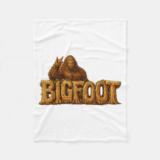 Funny Big Foot Rock On Hand Sign Adventure Fleece Blanket