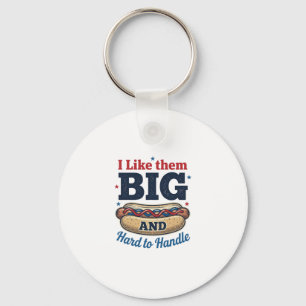 Funny Big Hot Dog Vintage T-Shirt Design_1 Key Ring