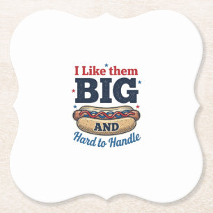 Funny Big Hot Dog Vintage T-Shirt Design_1 Paper Coaster