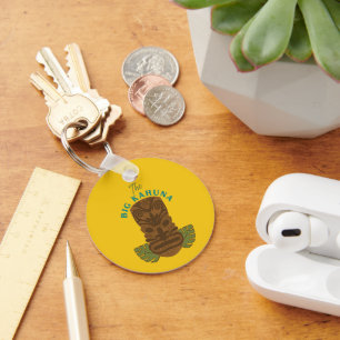 Funny Big Kahuna Tiki Mask Father's Day Key Ring