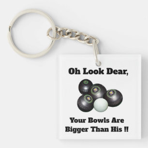 Funny Big Lawn Bowls, Key Ring