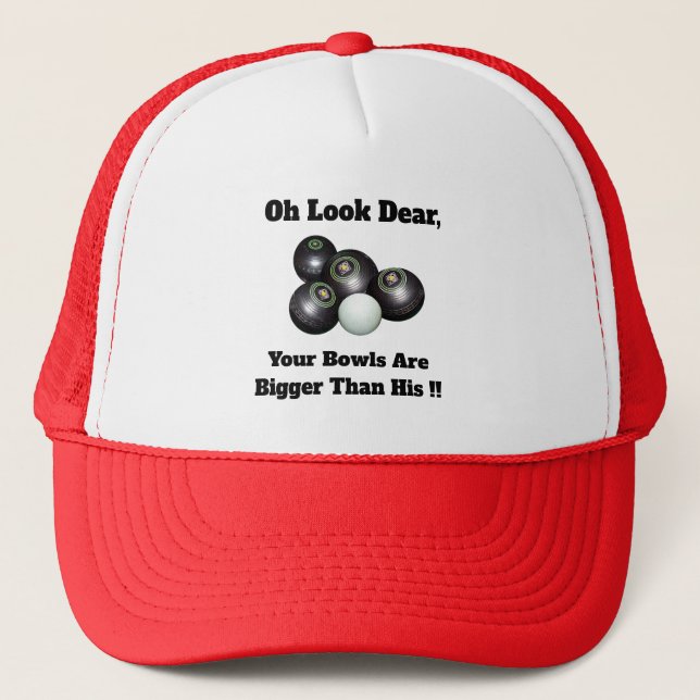 Funny Big Lawn Bowls, Trucker Hat (Front)