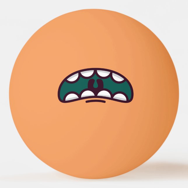 Funny Big Mouth Monster. Ping Pong Ball (Back)