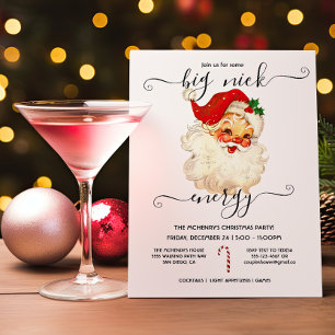 Funny Big Nick Energy Christmas Party Invitation
