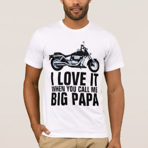 FUNNY BIG PAPA MOTORCYCLE MENS T-SHIRTS