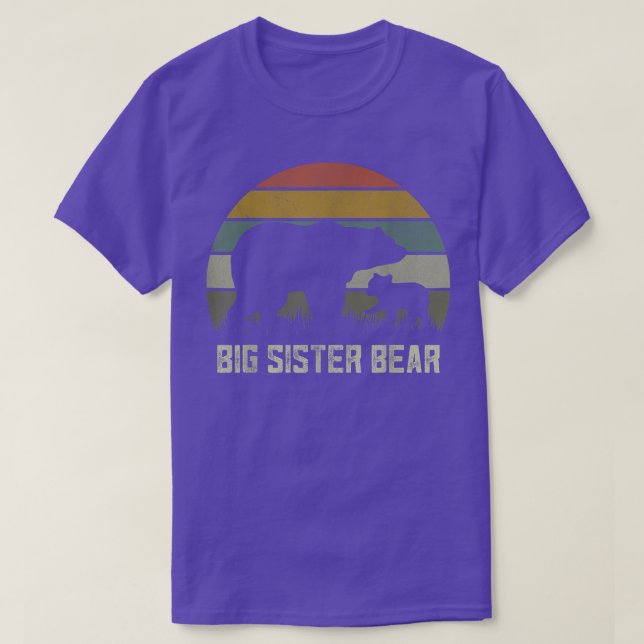 Funny Big Sister Bear Shirts, One Kid Cub Sis Sibl T-Shirt (Design Front)