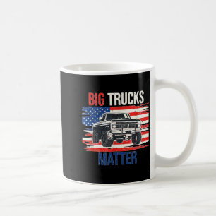 Funny Big Trucks Love Lifted Truck American Flag Coffee Mug