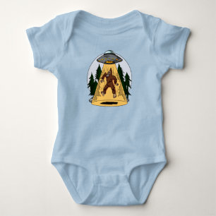 Funny Bigfoot Alien Abduction Space UFO Baby Bodysuit