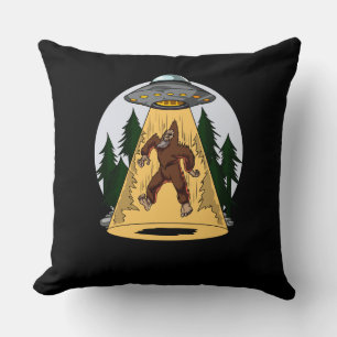 Funny Bigfoot Alien Abduction Space UFO Cushion
