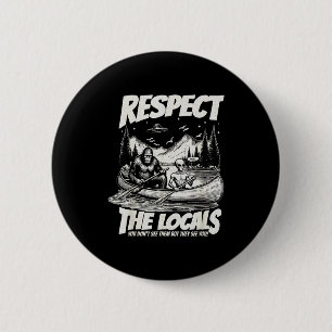 Funny bigfoot alien canoe paddling adventure 6 cm round badge