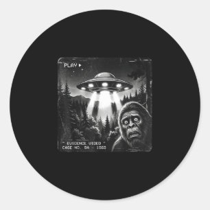 Funny bigfoot alien ufo vintage evidence photo  classic round sticker