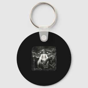 Funny bigfoot alien ufo vintage evidence photo key ring