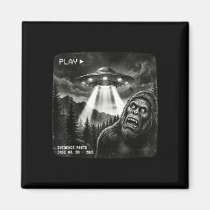 Funny bigfoot alien ufo vintage evidence photo magnet