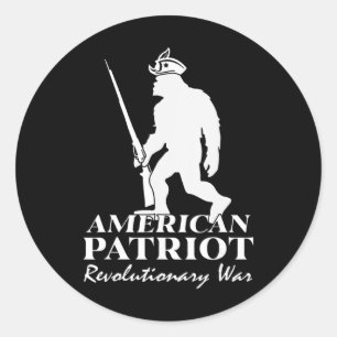 Funny Bigfoot American Patriot Independence Day 4t Classic Round Sticker