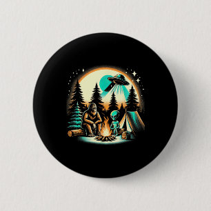 Funny Bigfoot & Alien Ufo Camping Outdoor Adve 6 Cm Round Badge