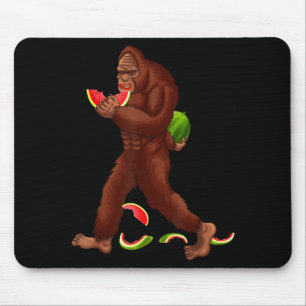 Funny bigfoot &amp; watermelon slice summer mouse pad