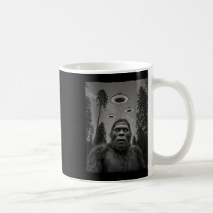 Funny Bigfoot And Ufo Selfie Coffee Mug
