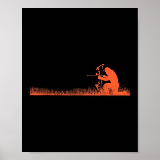 Funny Bigfoot Archery Bow Hunter Sasquatch Bow Hun Poster (Front)