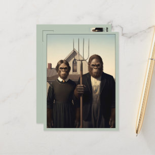 Funny Bigfoot Art Theme Postcard
