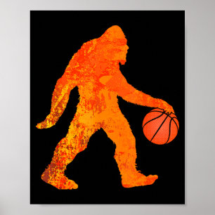 Funny Bigfoot Basketball Shirt For Boys Girls Yout Poster