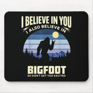 Funny Bigfoot Believe Sunset Vintage Sasquatch Mouse Pad