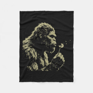 Funny Bigfoot Blowing Wishes Dandelion Wildflower Fleece Blanket
