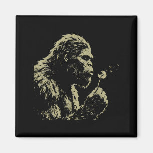 Funny Bigfoot Blowing Wishes Dandelion Wildflower Magnet