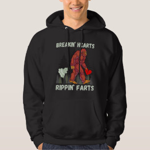 Funny Bigfoot Breakin Hearts Rippin Farts Hoodie