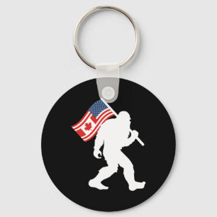 Funny Bigfoot Canada The 51 State Trump Canada U.s Key Ring