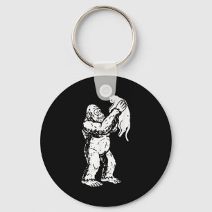 Funny Bigfoot Cat Sasquatch Kitty Cute Valentine M Key Ring
