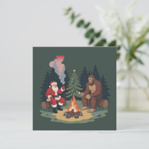 Funny Bigfoot Christmas Santa Sasquatch Camping  Invitation