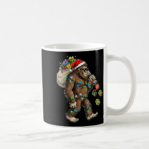 Funny Bigfoot Christmas Tree Lights Xmas Boys Mens Coffee Mug