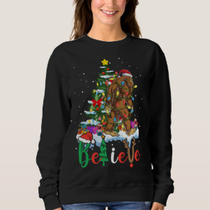 Funny Bigfoot Christmas Tree Lights Xmas Sasquatch Sweatshirt