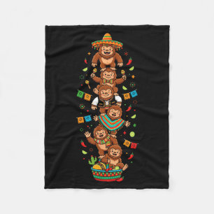 Funny Bigfoot Cinco De Mayo Kids Mens Womens Fleece Blanket