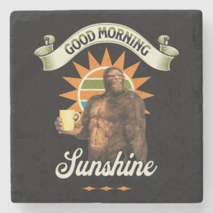 Funny Bigfoot Coffee Morning Humour Stone Coaster