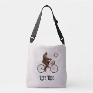Funny Bigfoot Cycling Adventure Retro Crossbody Bag
