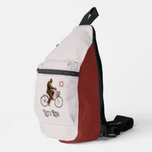 Funny Bigfoot Cycling Adventure Retro Sling Bag