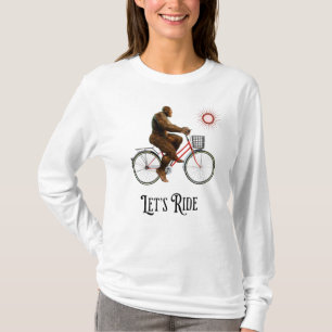 Funny Bigfoot Cycling Adventure Retro T-Shirt