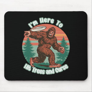 Funny Bigfoot Disc Golf Hit Trees And Curse Disc G Mouse Pad