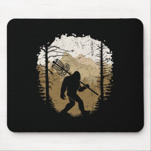 Funny Bigfoot Disc Golf Player Sasquatch Disc Golf Mouse Pad