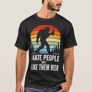 Funny Bigfoot Drinking Beer for Sasquatch Believer T-Shirt