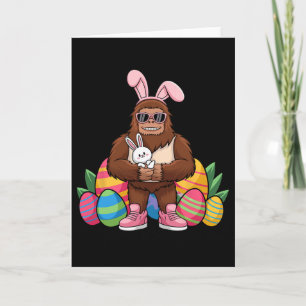 Funny Bigfoot Easter Bunny Mashup – Sasquatch With Card