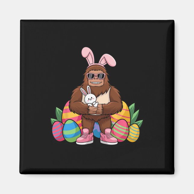 Funny Bigfoot Easter Bunny Mashup – Sasquatch With Magnet (Front)