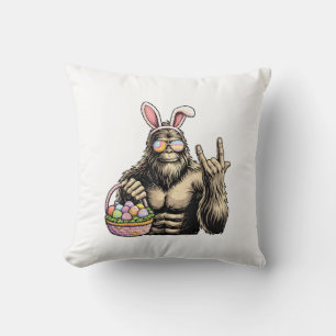 Funny Bigfoot Easter Egg Rock Sasquatch Easter Day Cushion