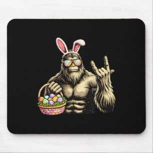 Funny Bigfoot Easter Egg Rock Sasquatch Easter Day Mouse Pad