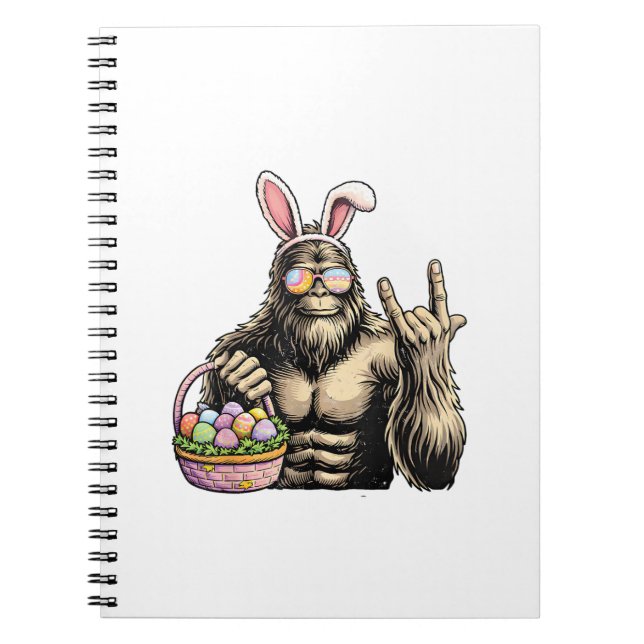 Funny Bigfoot Easter Egg Rock Sasquatch Easter Day Notebook (Front)