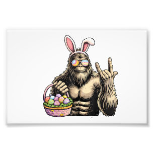 Funny Bigfoot Easter Egg Rock Sasquatch Easter Day Photo Print